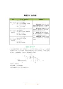 备考2026五年高考物理真题分类汇编 专题06功和能