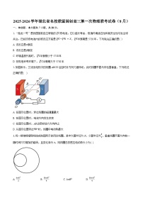 2025-2026学年湖北省名校联盟园创高三第一次物理联考试卷（8月）（含解析）