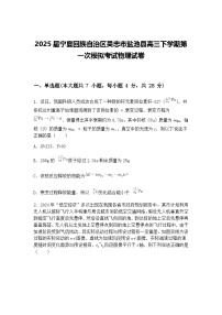 2025届宁夏回族自治区吴忠市盐池县高三下学期第一次模拟考试物理试卷（含答案解析）