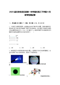 2025届甘肃省民乐县第一中学等校高三下学期4月联考物理试卷（含答案解析）