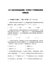 2025届甘肃省靖远县第一中学高三下学期模拟预测物理试题（含答案解析）