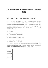 2025届山东省泰山教育联盟高三下学期4月联考物理试题（含答案解析）