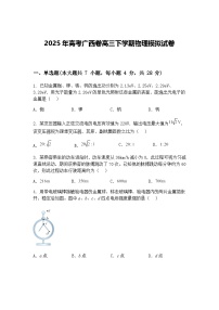 2025年高考广西卷高三下学期物理模拟试卷（含答案解析）