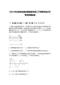 2025年甘肃省白银市普通高中高三下学期学业水平考试物理试题（含答案解析）