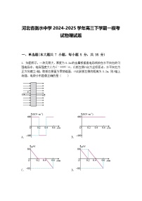 河北省衡水中学2024-2025学年高三下学期一模考试物理试题（含答案解析）