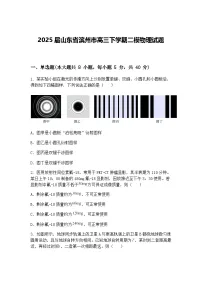 2025届山东省滨州市高三下学期二模物理试题（含答案解析）