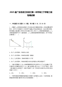 2025届广东省湛江市湛江第一中学高三下学期三模物理试卷（含答案解析）