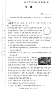 湖南省长沙市雅礼中学2024-2025学年高三上学期月考物理试卷+答案