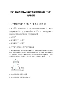 2025届陕西省汉中市高三下学期质量检测（二模）物理试题（含答案解析）
