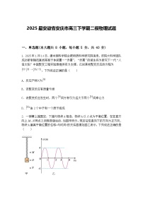 2025届安徽省安庆市高三下学期二模物理试题（含答案解析）