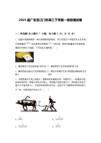 2025届广东省江门市高三下学期一模物理试卷（含答案解析）