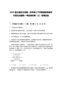 2025届云南省玉溪第一中学高三下学期普通高等学校招生全国统一考试模拟卷（三）物理试题（含答案解析）