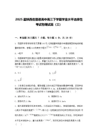 2025届陕西省普通高中高三下学期学业水平选择性考试物理试题（三）（含答案解析）