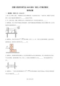 物理-安徽省六校教育研究会2025-2026学年高一上学期新生入学素质测试试题及答案