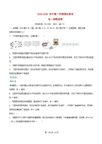 安徽省合肥市2024_2025学年高二物理上学期期末考试试卷含解析