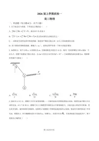河北省衡水市高中联考2026届高三上学期9月质检（一）物理试题+答案