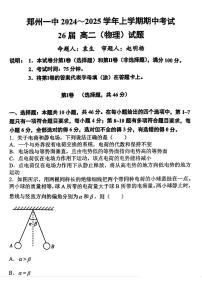 河南省郑州市第一中学2024-2025学年高二上期期中考试物理试卷