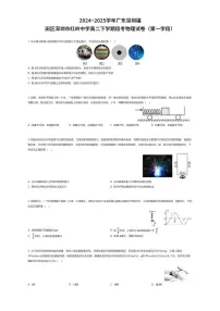 2024~2025学年广东深圳福田区深圳市红岭中学高二下学期段考物理试卷（第一学段）（有答案解析）