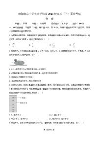 四川省绵阳市南山中学实验学校2026届高三上学期9月月考物理试卷（Word版附解析）
