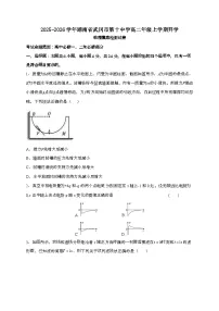 2025~2026学年湖南省武冈市第十中学高二年级上学期开学物理摸底检测试题（含答案）