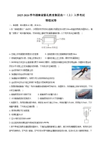 2025-2026学年湖南省雅礼教育集团高一（上）入学物理试卷（含解析）