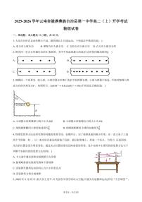 2025-2026学年云南省大理州漾濞彝族自治县第一中学高二（上）开学考试物理试卷（含解析）