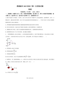 2025届江西省景德镇市高三下学期11月一模考-物理试题（含答案）