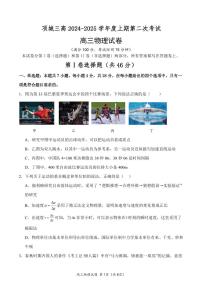 河南省周口市项城市第三高级中学2024-2025学年高三上学期第二次考试（期中）物理试题
