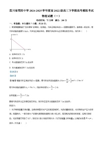 2025届四川省成都市简阳中学高三下学期模拟考试物理试题（一）（解析版）