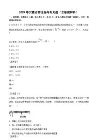 2025年安徽省物理卷高考真题（含答案解析）