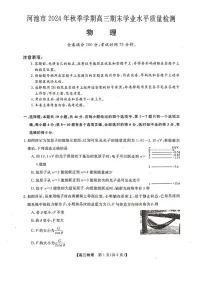 河池市2024年秋季学期高三上学期期末学业水平质量检测物理试题（含答案）