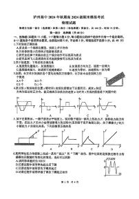 四川省泸州高级中学校2024-2025学年高一上学期期末模拟考试物理试题（不含答案）