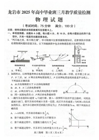 福建省龙岩市2025届高三下学期三月教学质量检测-物理试题（含答案）