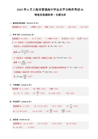 2025年6月上海市普通高中学业水平合格性考试物理仿真模拟卷01（参考答案）-A4