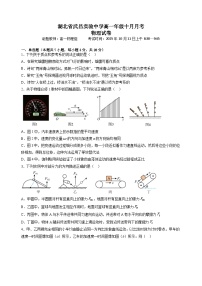 湖北省武昌实验中学2025-2026学年高一上学期10月月考物理试卷 Word版含解析