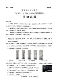 山东省名校考试联盟2026届高三上学期10月阶段性检测物理试卷（含答案）含答案解析