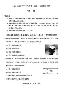 河南省南阳市六校2024-2025学年高一下学期期中考试物理试卷+答案