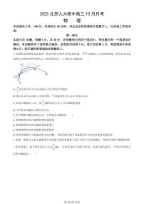 2025北京人大附中高三10月月考物理试题及答案解析