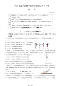 2025北京人大附中朝阳学校高三上上10月月考物理试卷