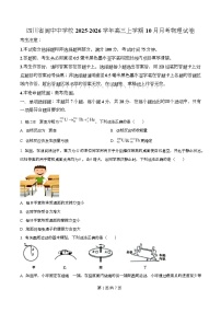 四川省阆中中学2026届高三上学期10月月考物理试题（Word版附解析）