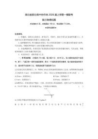 湖北省部分高中协作体2026届高三上学期10月一模联考物理试题+答案