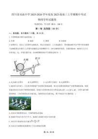 四川省成都市双流中学2025-2026学年高三上学期期中考试物理学科试题