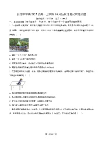 四川省成都市树德中学2025-2026学年高一上学期10月月考物理试卷（Word版附解析）