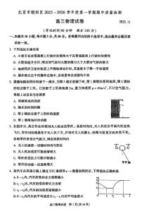 2025北京朝阳高三（上）期中物理试卷