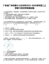 广东省广州市第六十五中学2025-2026学年高二上学期10月月考物理试题