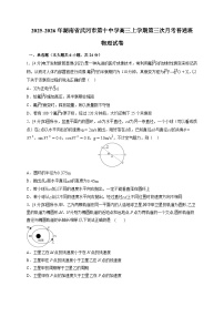 2025~2026学年湖南省武冈市第十中学高三上册第三次月考普通班物理试卷（含答案）