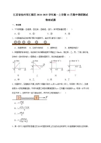 江苏省扬州市江都区2024-2025学年高一上册11月期中考试物理试卷（含答案）