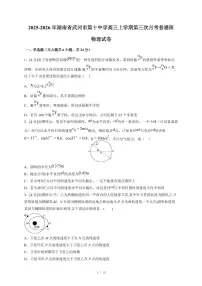 2025~2026学年湖南省武冈市第十中学高三上册第三次月考普通班物理试卷（含答案）