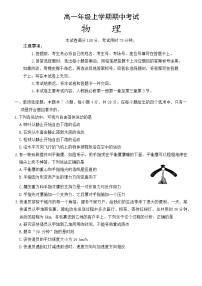 河北省保定市部分高中2025-2026学年高一上学期11月期中物理试题