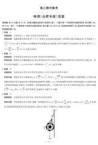 安徽省部分学校2026届高三上学期11月期中联考试题 物理 PDF版含解析（合肥专版）